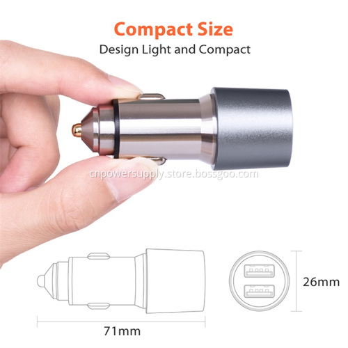 Dual USB Car Charger 2pcs QC3.0 Ports 48W